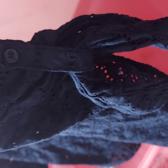 Navy blue woman's button-down blouse Large - Picture 3 of 3